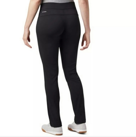 Columbia Black Straight Leg Pants Stretch Pull On Womens Size Small Hiking Upf50 - Picture 2 of 11